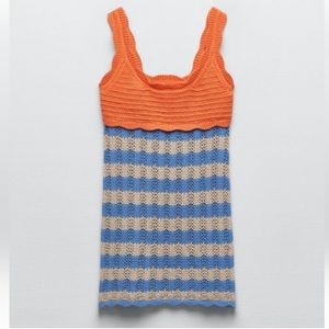 ZARA Striped Knit Mini Dress Women's NWT